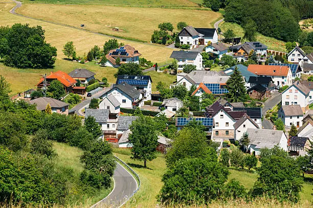 View Of Small Picturesque Village In Germany, Europe