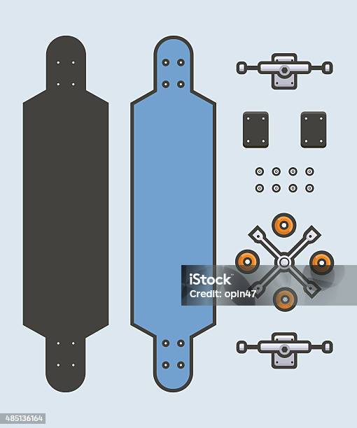 Longboard Parts Stock Illustration - Image Now Backgrounds, Ball Bearing, Computer Graphic -