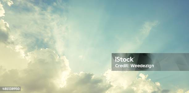 Vintage Filternice Blue Sky With Sun Beam With Cloudy Stock Photo - Download Image Now