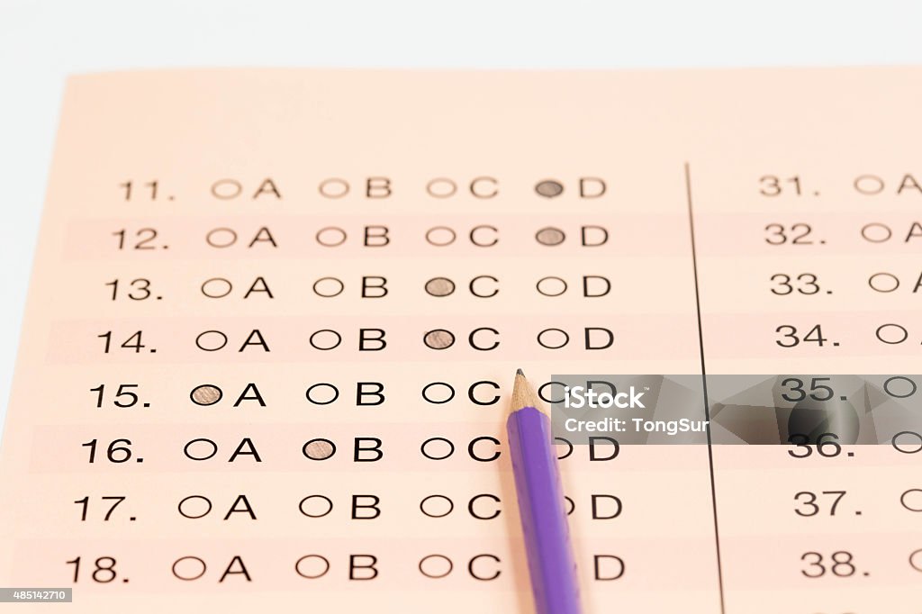 Pencil on Exam Standardized test and pencil 2015 Stock Photo
