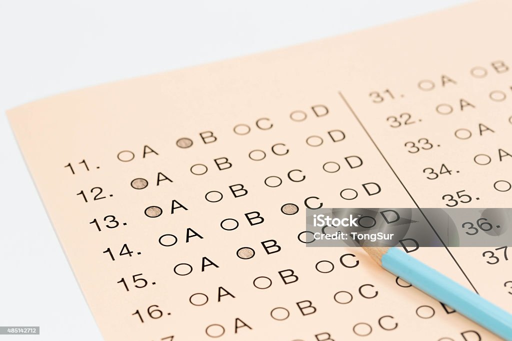 Pencil on Exam Standardized test and pencil Personality Test Stock Photo