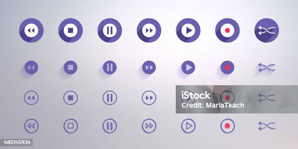 Control Buttons Set For User Interface Stock Illustration - Download ...