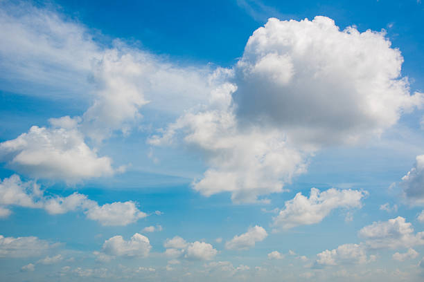 blue sky with cloud closeup stock photo