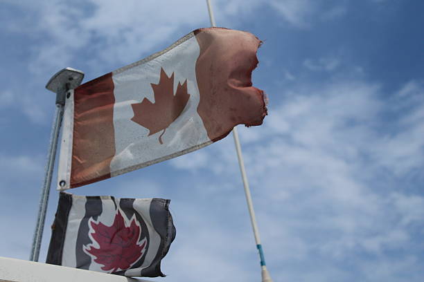 istock Canadian flag on a boat 485146256