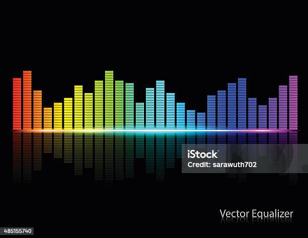 Color Music Equalizer Vector Illustration Stock Illustration - Download Image Now - Sound Mixer, Equalizer, Noise