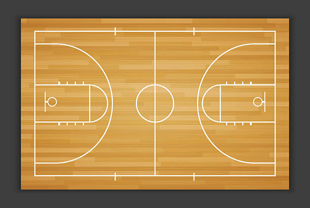 ilustraciones, imágenes clip art, dibujos animados e iconos de stock de vector field.vector baloncesto - basketball court equipment