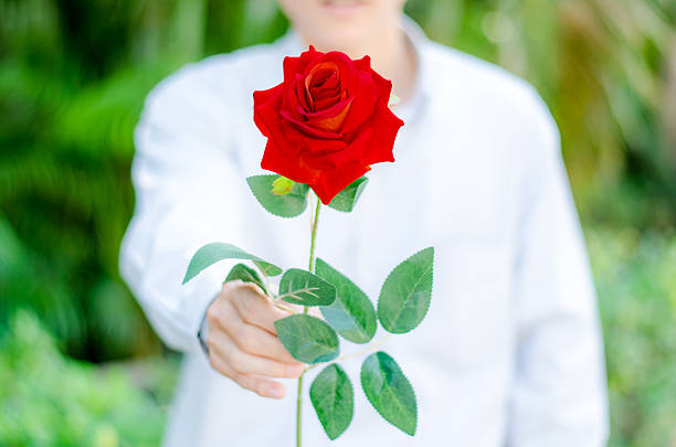 istock Man giving a red roses 485158998