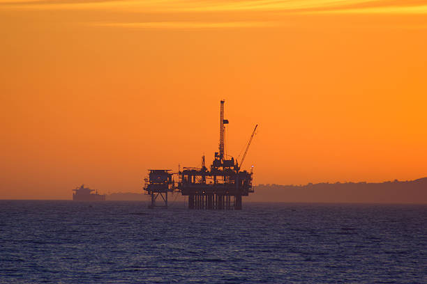 istock Oil Rig at California Coast during sunset 485160828