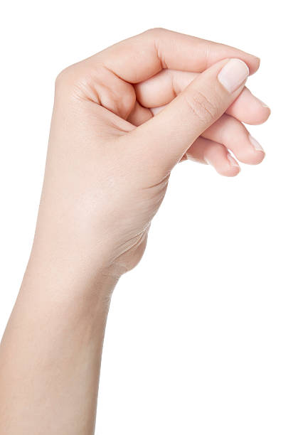 istock Business card in woman hand on white 485165708