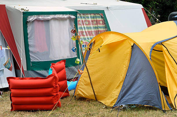 istock tent in a French campsite 485165864