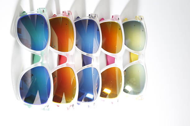 istock Fashion different color sunglasses in a row 485165936