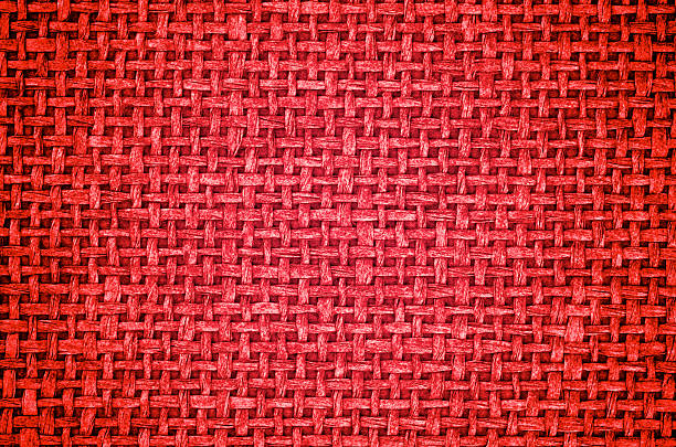 Red Canvas Background Background of Red Textile Canvas closeup raffia stock pictures, royalty-free photos & images