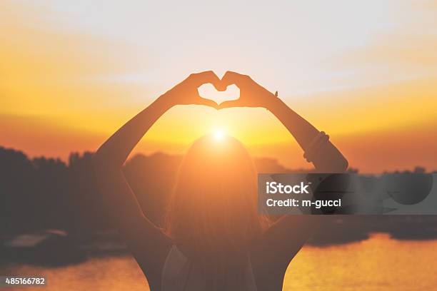 Heartshape For The Sun Stock Photo - Download Image Now - Love - Emotion, Sunrise - Dawn, Heart Shape
