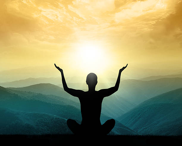 istock Yoga and meditation. Silhouette. 485167046