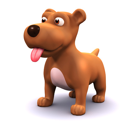 3d render of a dog with his tongue hanging out
