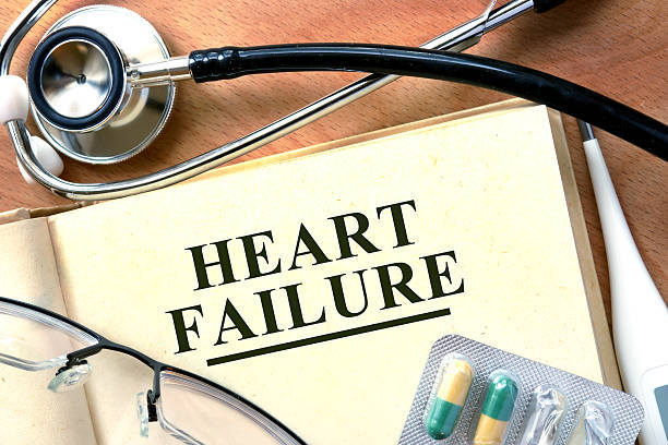 istock Heart failure concept. Book with stethoscope and pills. 485167184