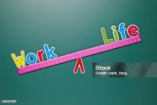 Arbeit Und Privatlebenkonzept Mit Worten Und Zeichnung Stockfoto und mehr Bilder von Berufliche Beschäftigung