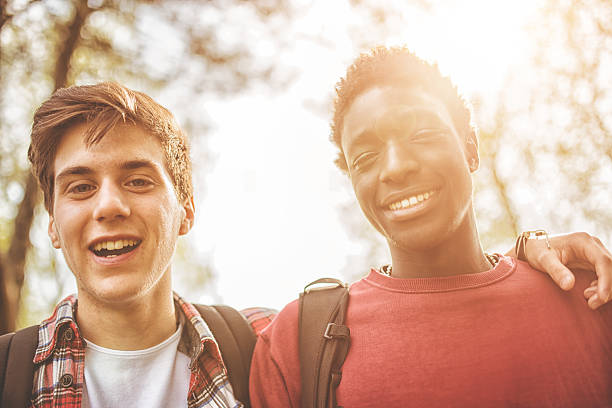 istock Group of college student outdoors 485168325