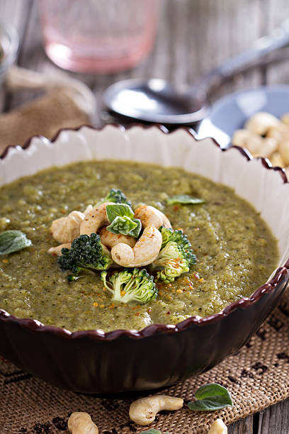 istock Roasted broccoli soup with cashews 485168403