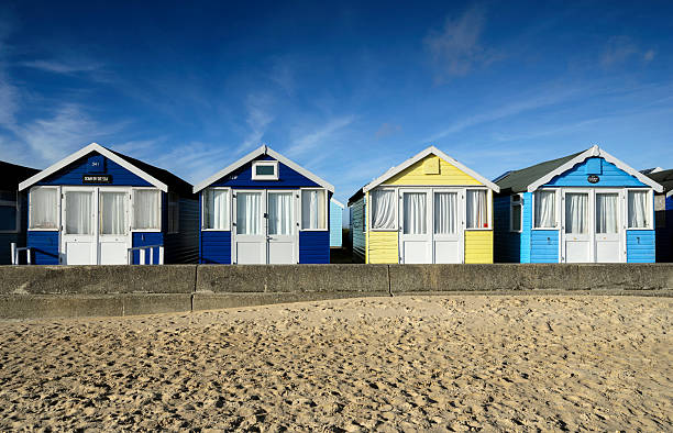 istock Row of brightly coloured beach huts 485174562