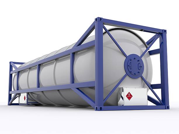 30ft gas tank container stock photo