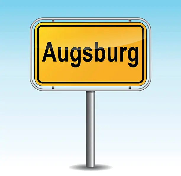 Vector illustration of Vector augsbourg signpost