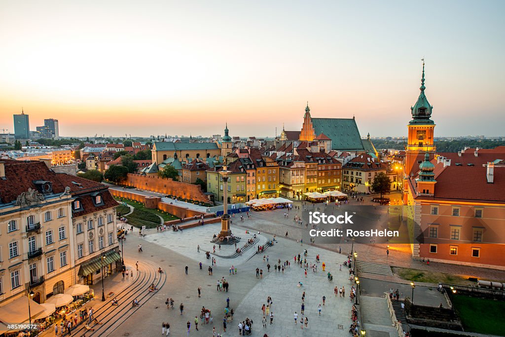 Vista superior da Cidade Velha de Varsóvia - Foto de stock de Varsóvia royalty-free