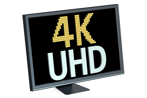 4K Ultra HD concept  isolated on white background
