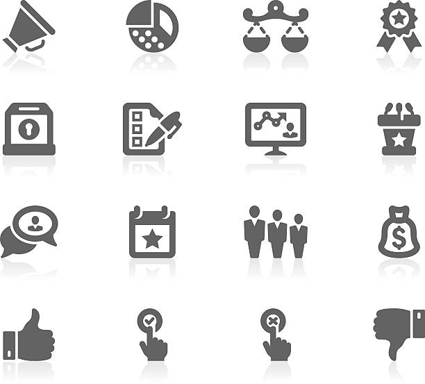 Politics Silhouette_Gracy series_33 Set of 16 professional politics silhouette icons for web applications, web presentation and more. File includes: vector EPS, PNG, JPG. registering stock illustrations