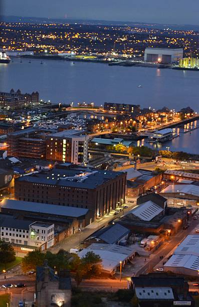 istock Liverpool docks at night from liverpool Cathedral 485191483