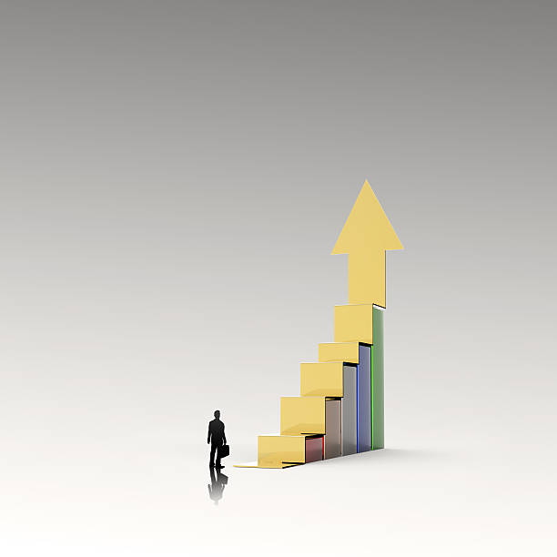 istock businessman looking at Business graph bar growth as success conc 485191593