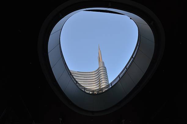 Framed contemporary architecture in Milan stock photo