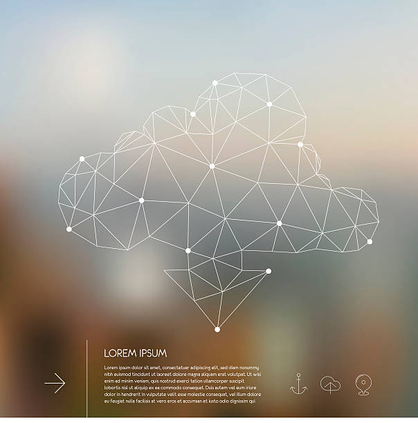 Abstract polygonal cloud concept vector art illustration