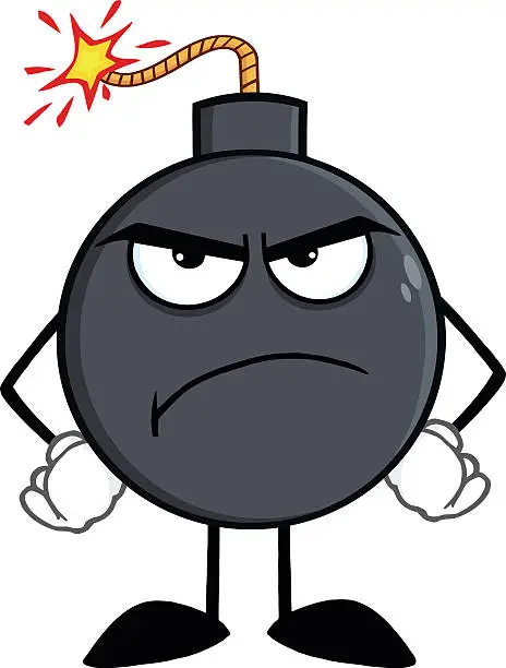 Vector illustration of Angry Bomb