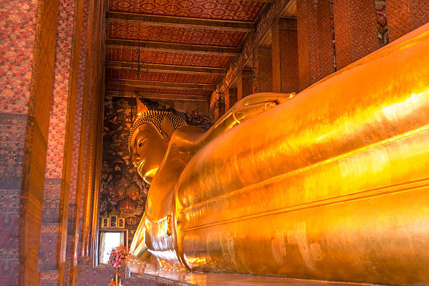 istock Reclining Buddha gold statue ,Wat Pho, Bangkok, Thailand 485193125