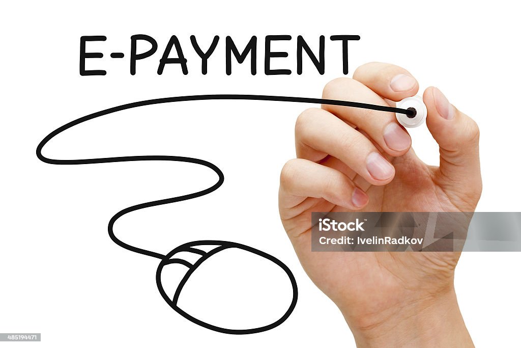 E-payment Mouse Concept Hand sketching E-payment Mouse Concept with black marker on transparent wipe board.  Accessibility Stock Photo