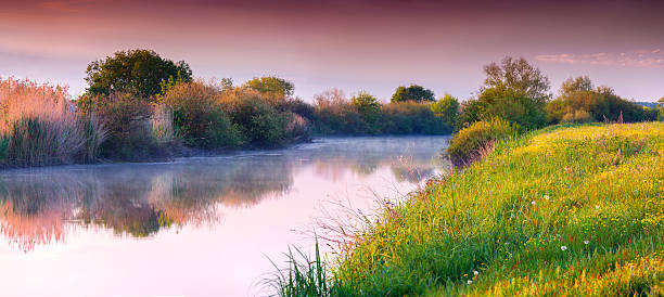 istock Colorful summer panorama of the river 485194535