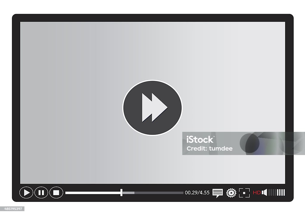 Video player media for web and mobile apps Blue Stock Photo