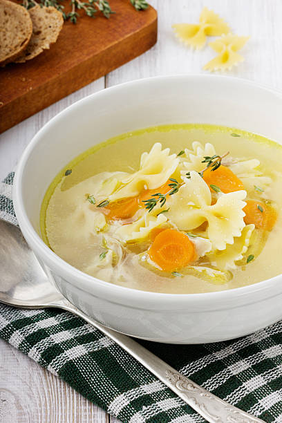 istock Soup chicken in a white bowl 485195689