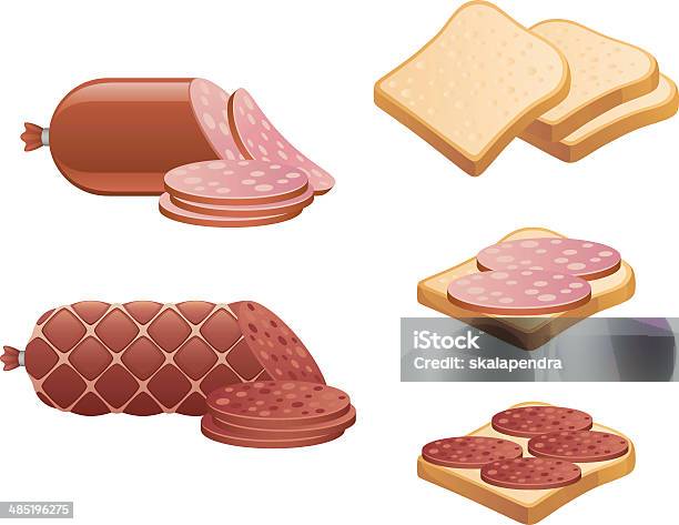 Wurst Und Brot Stock Vektor Art und mehr Bilder von Abnehmen - Abnehmen, Bildkomposition und Technik, Braun