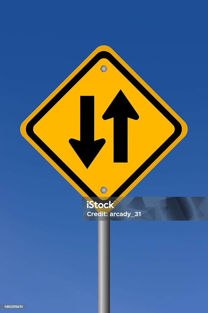 Two way road sign Two way road sign illustration Street Stock Photo