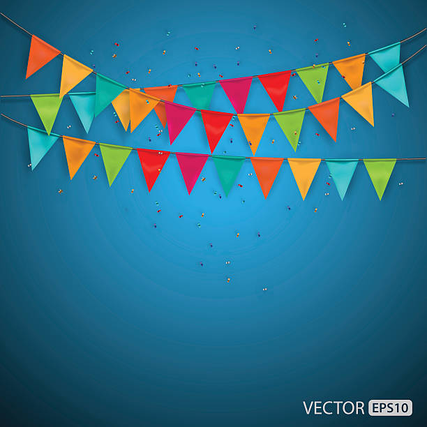 Festive background with flags,vector Festive background with flags,vector fete stock illustrations
