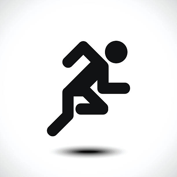 Running man icon vector art illustration