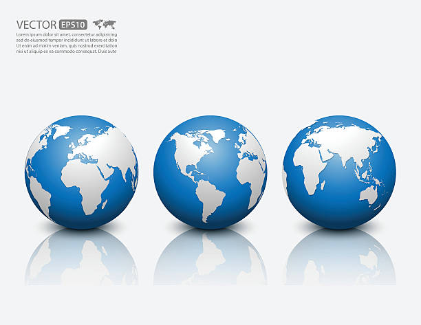 wektor glob ikona. - australia map cartography three dimensional shape stock illustrations