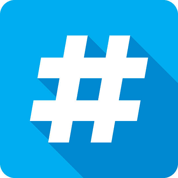 hashtag symbol silhouette - hashtag stock-grafiken, -clipart, -cartoons und -symbole