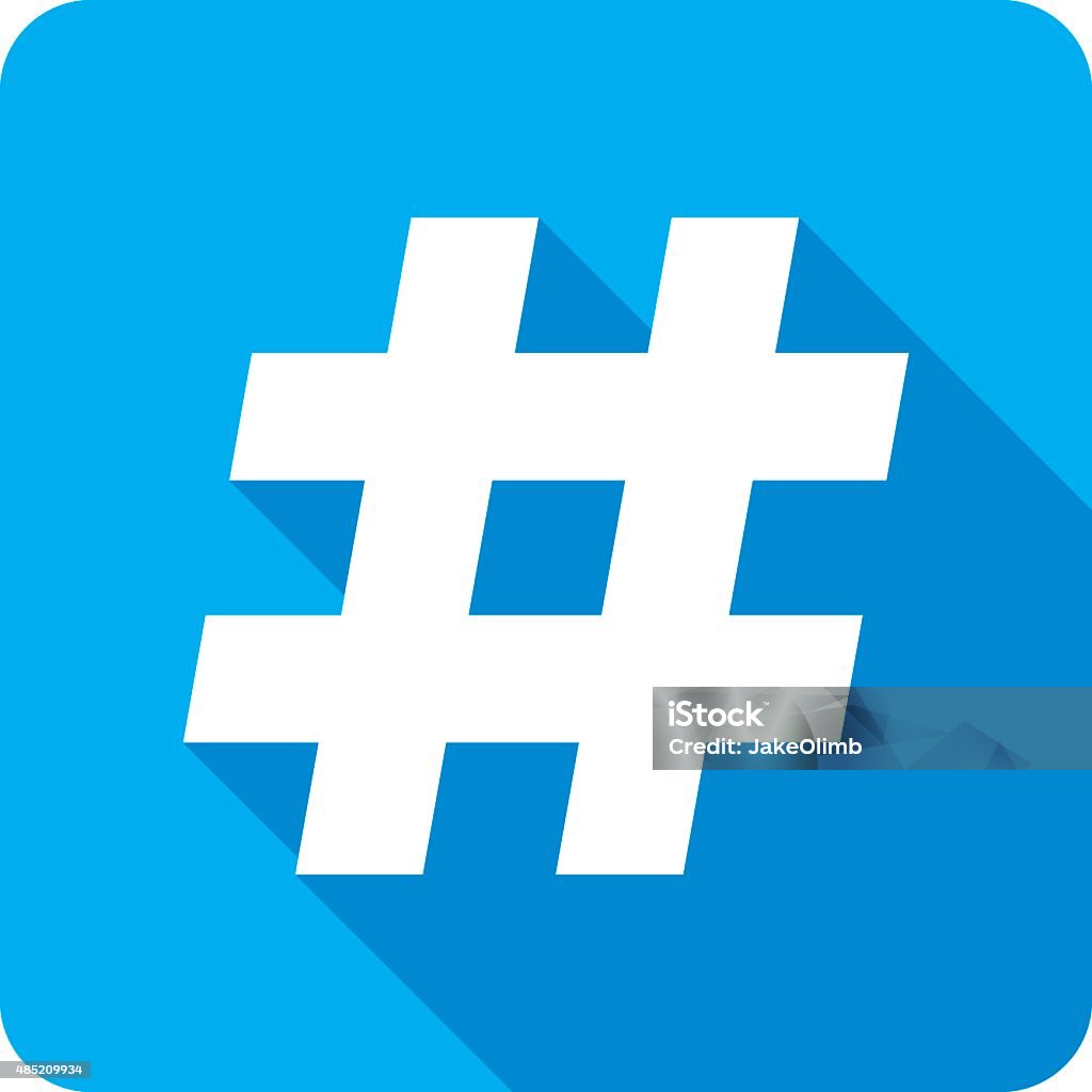 Hashtag Icon Silhouette Vector illustration of a blue # sign icon in flat style. Hashtag stock vector