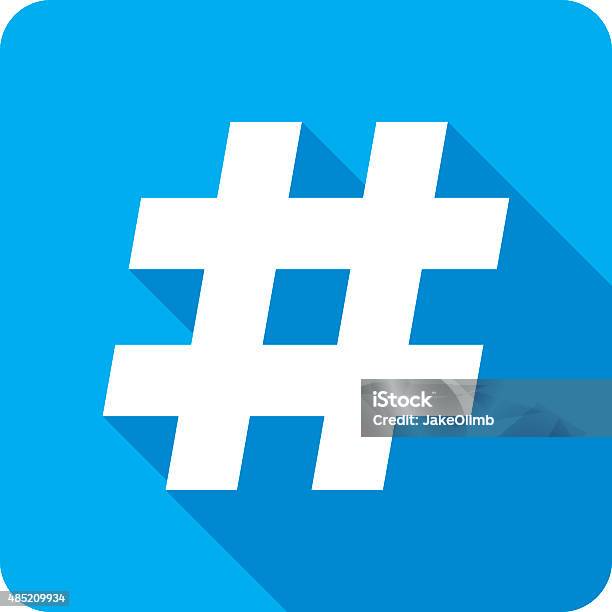 Hashtag Icon Silhouette Stock Illustration - Download Image Now - Hashtag, Icon Symbol, Flat Design