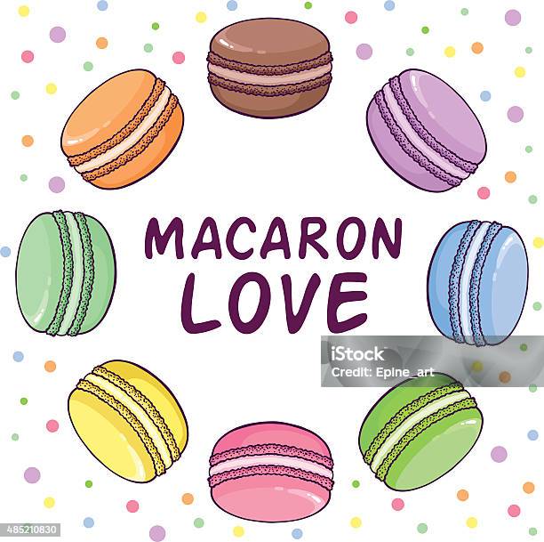 Vector Macaroon Illustration In Round Shape Stock Illustration - Download Image Now - 2015, Art, Art And Craft