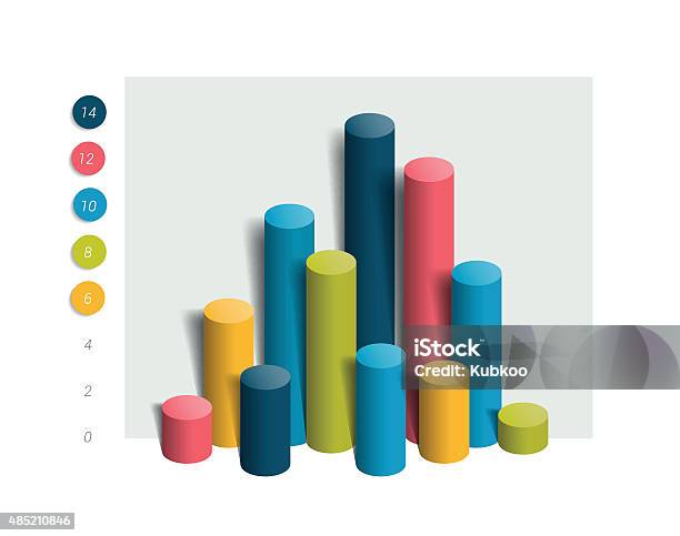 3d Colummn Chart Graph Simply Color Editable Infographics Elements Stock Illustration - Download Image Now