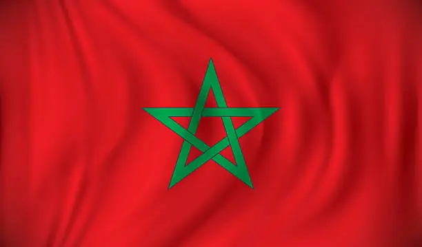 Vector illustration of Flag of Morocco